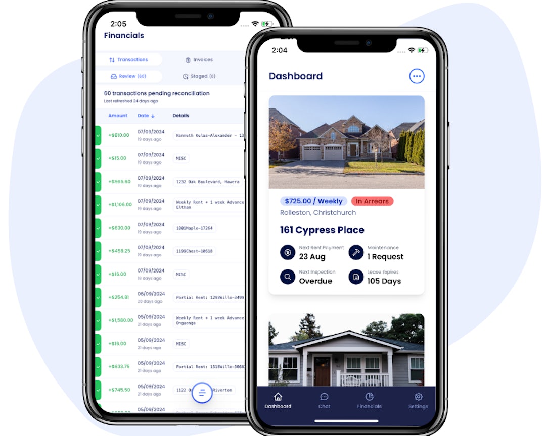 financials display on mobile
