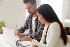Young couple creating a tenancy application