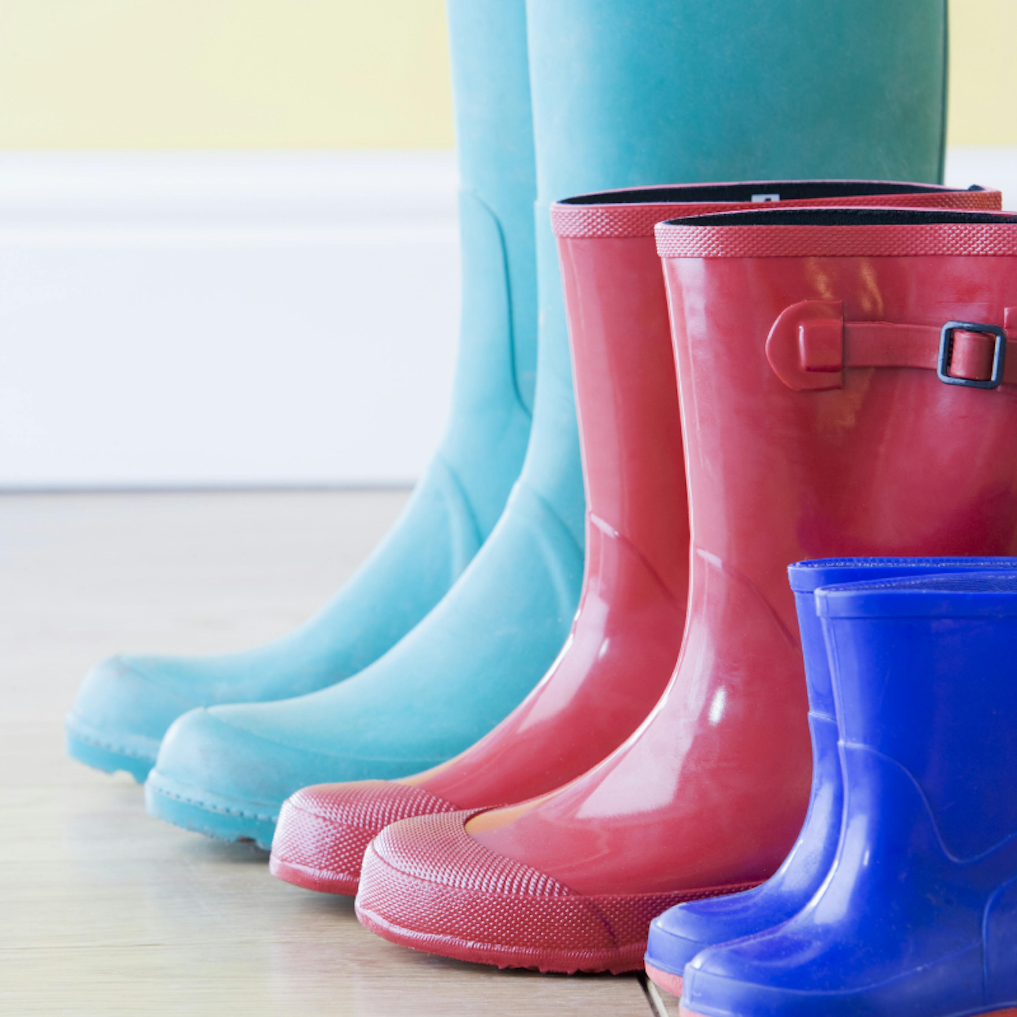Colourful family wellies