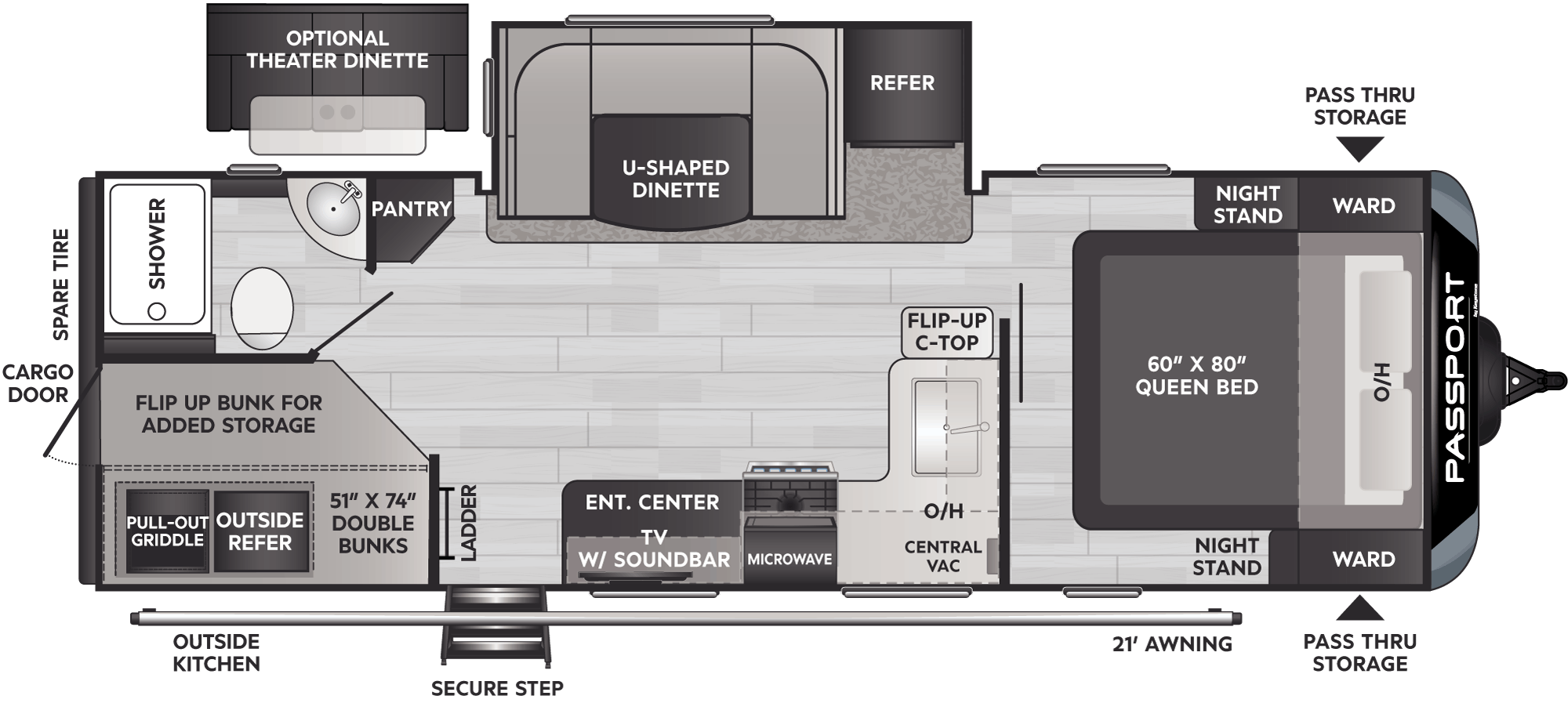 Floorplan of RV model 2401BH