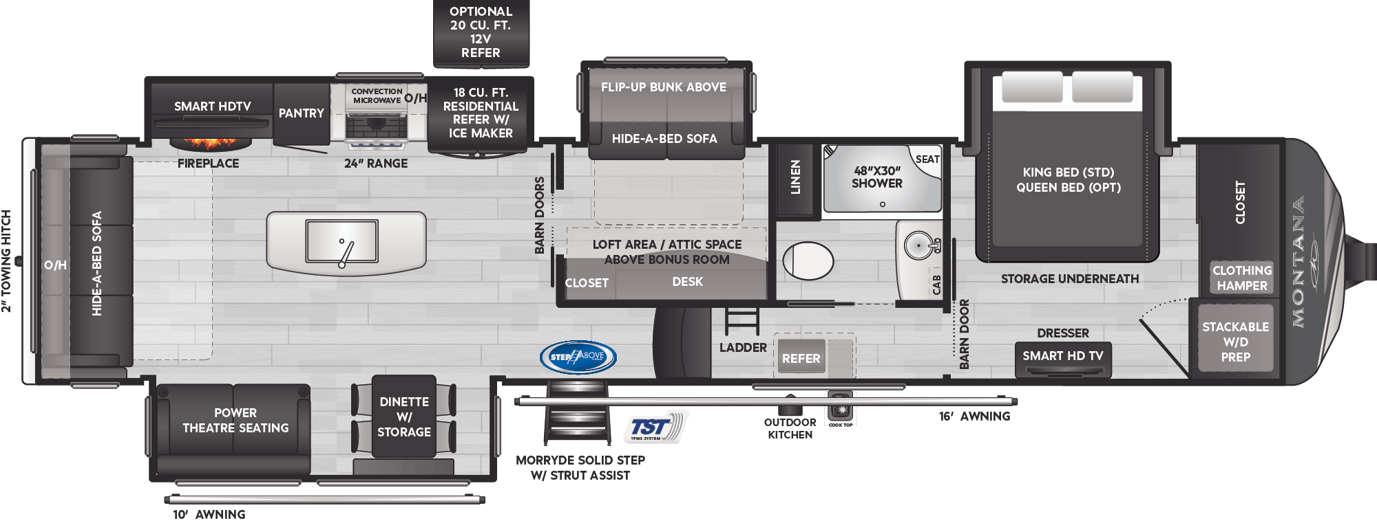 Floorplan of RV model 3857BR