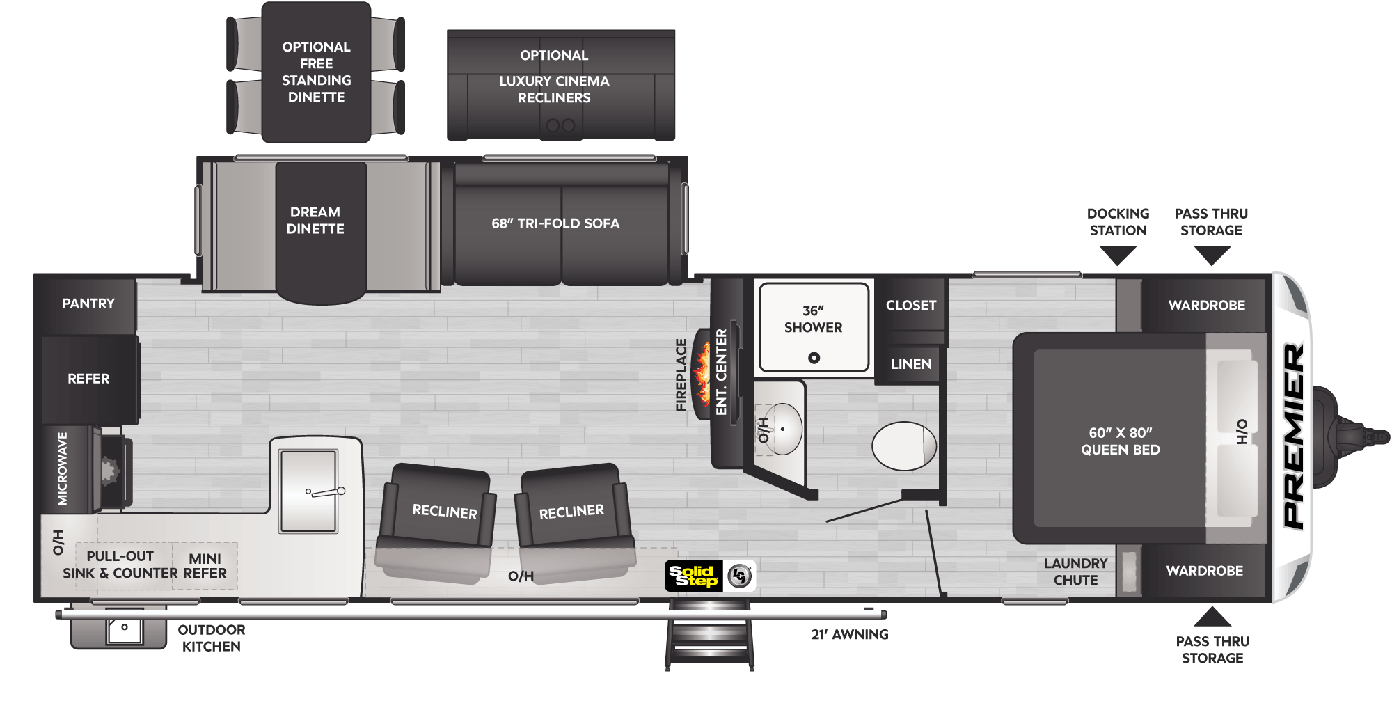 Floorplan of RV model 29RKPR