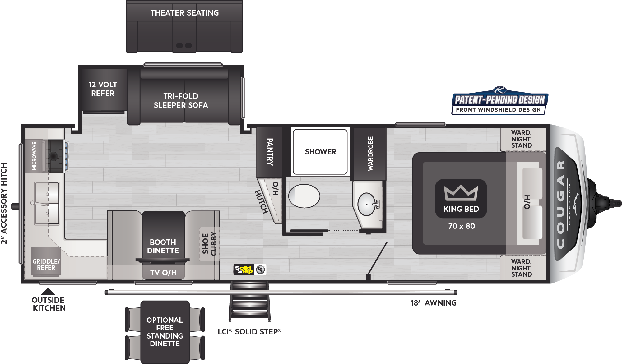 Cougar HalfTon Luxury Travel Trailers Model 25MLE Floorplan Keystone RV