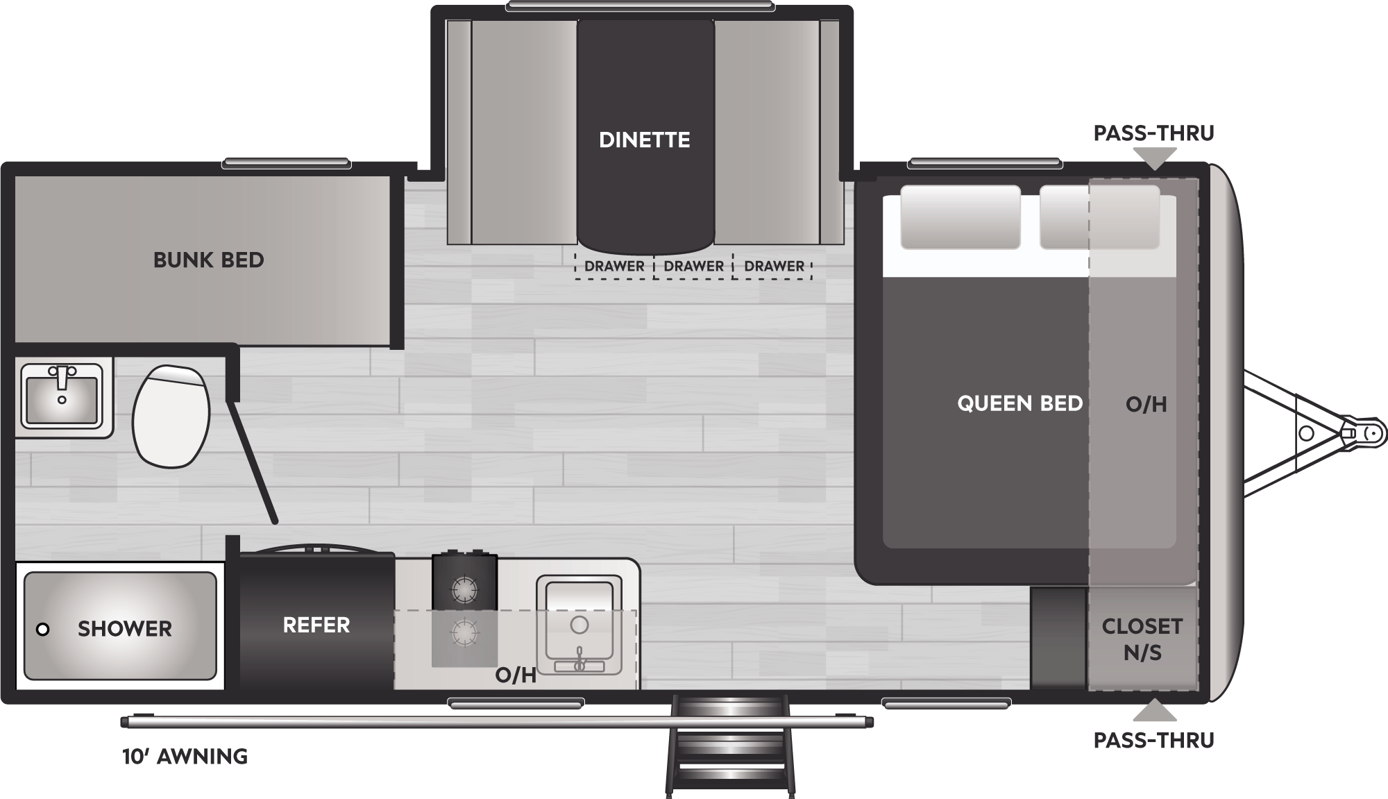 Floorplan of RV model 1760BH