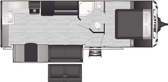 Floorplan of RV model 258RKSWE