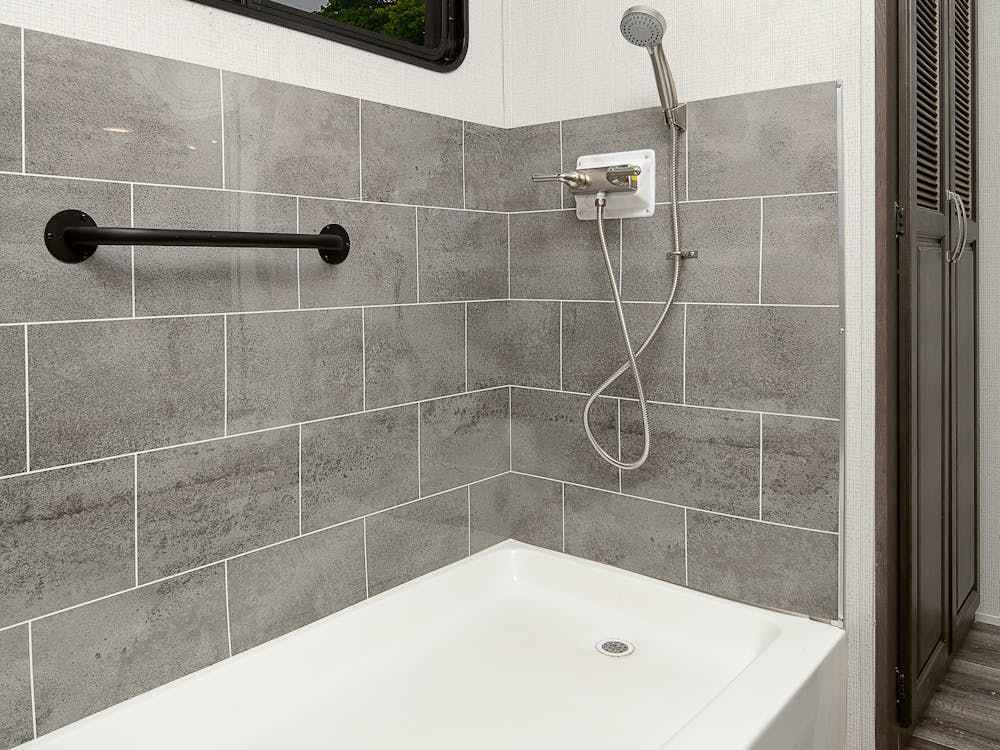 2021 Keystone Cougar 357UMR dog shower.