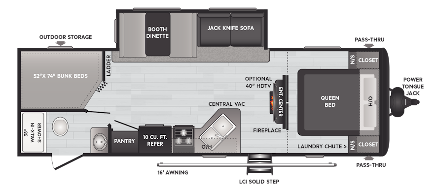 Floorplan of RV model 272BH