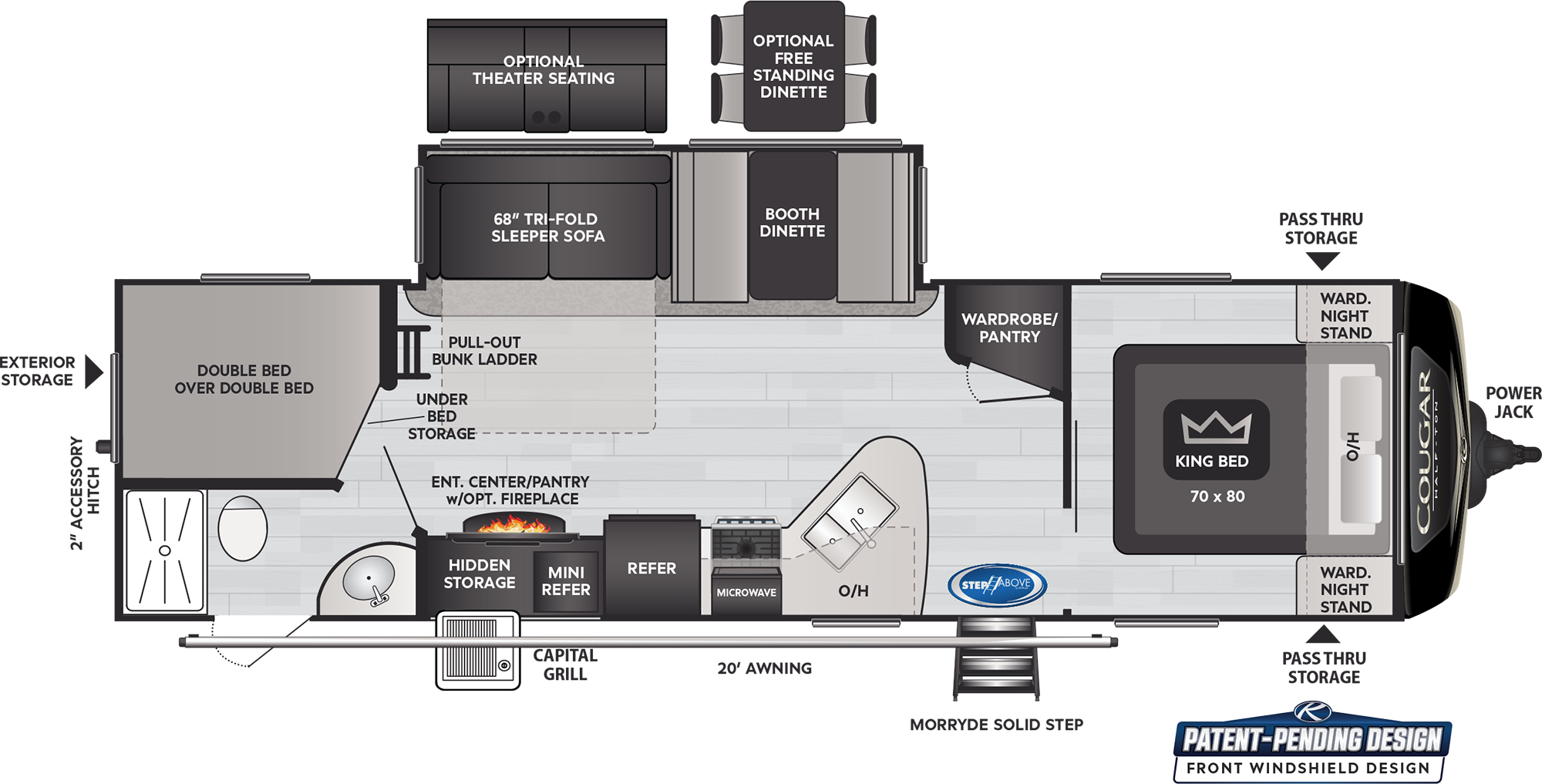 Cougar Half Ton Luxury Travel Trailers Model 29bhs Floorplan Keystone Rv