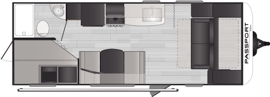 Floorplan of RV model 219BHWE