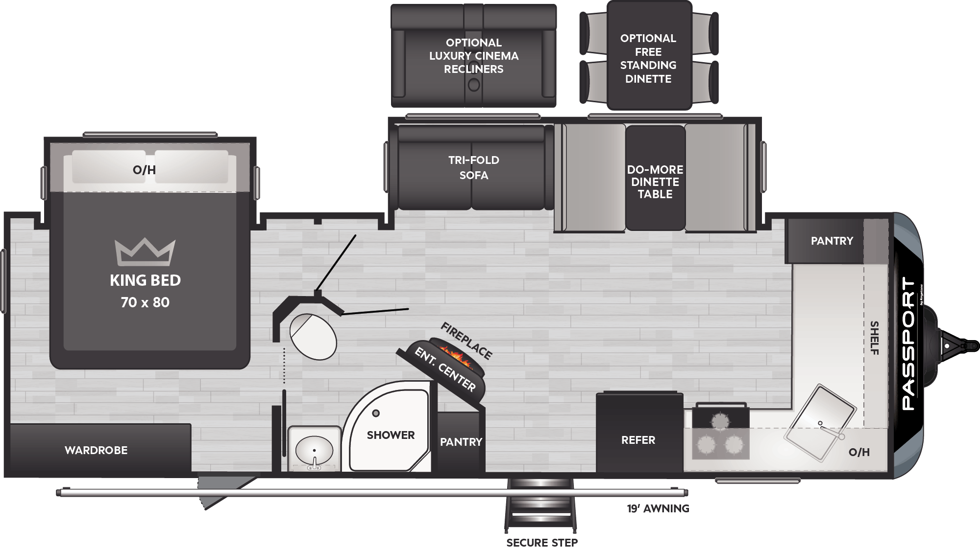 Floorplan of RV model 2600FK