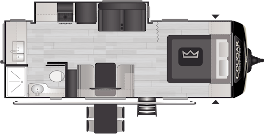 Cougar Half Ton Luxury Travel Trailers Compare Floorplans Keystone Rv Cougar Half Ton Luxury Travel Trailers, Travel Trailer With Kitchen Island And Bunkhouse