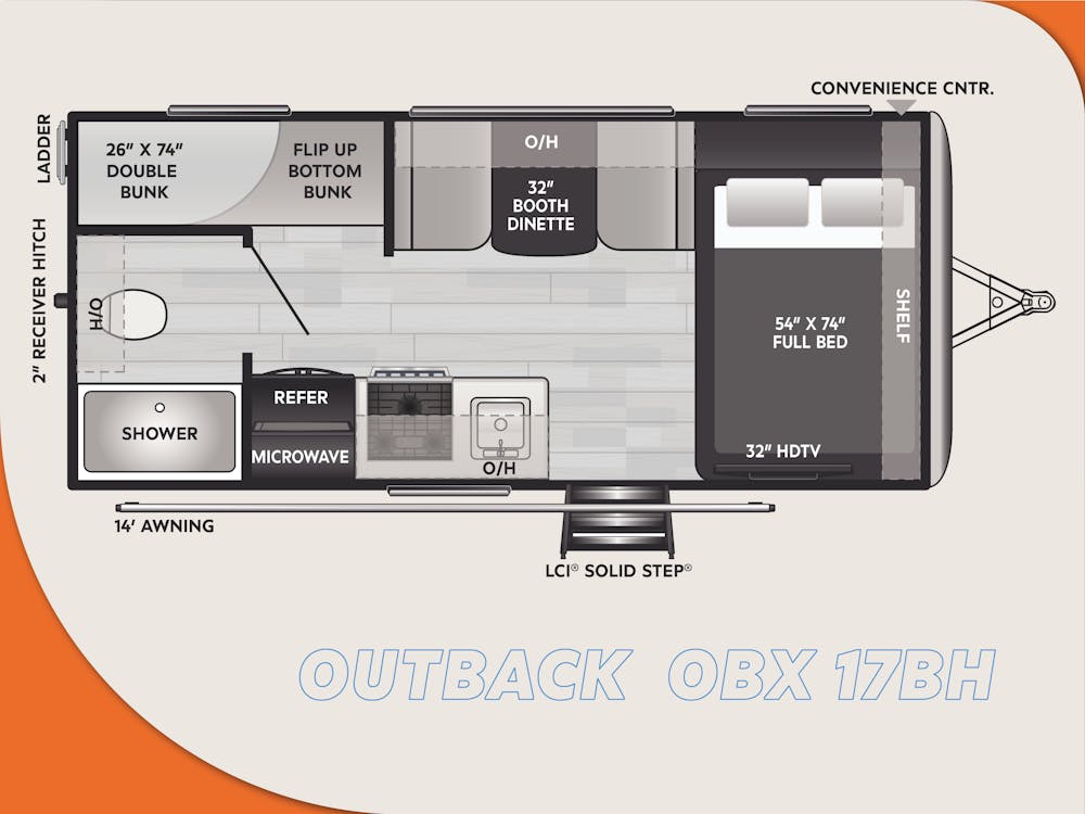 Outback OBX 17BH Floorplan Drawing