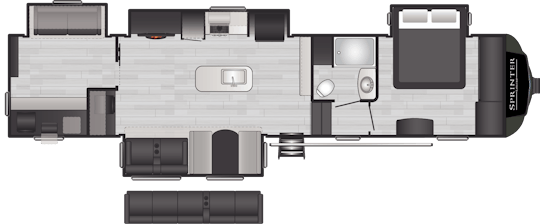 Floorplan of RV model 3630BHS