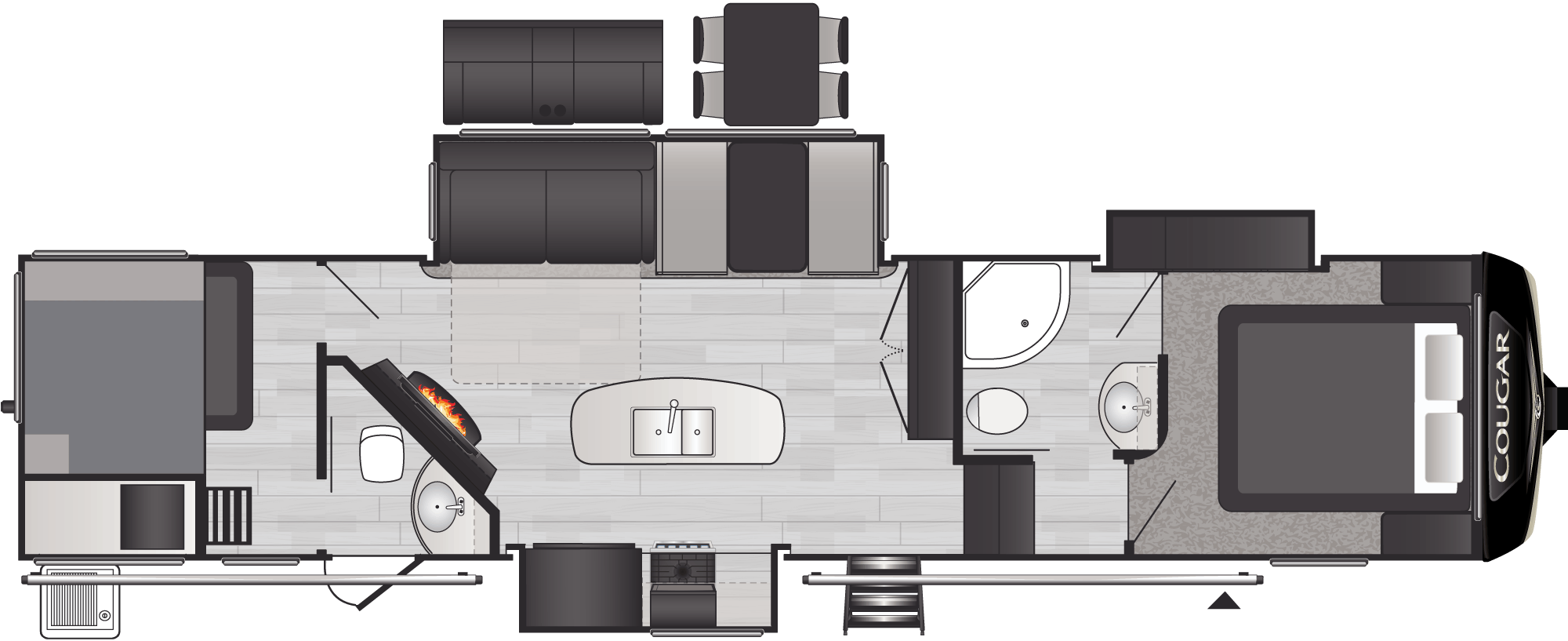 Floor plan: 2021 Cougar 364BHL