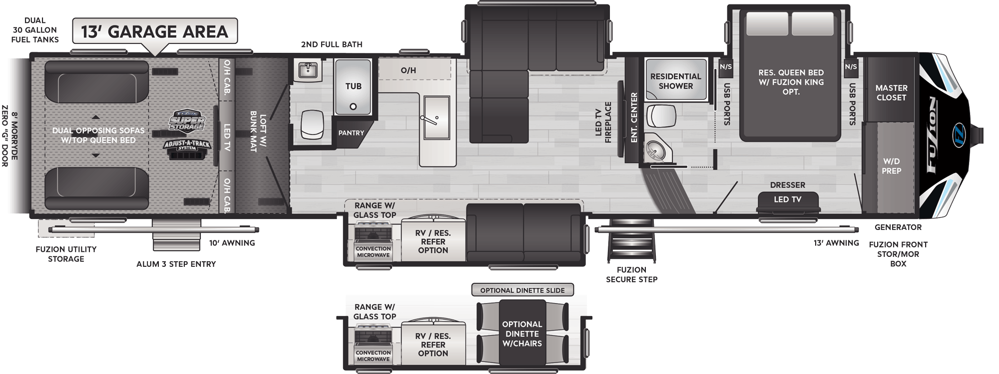Fuzion Toy Hauler Fifth Wheels Model 430 Floorplan Keystone Rv Fuzion Toy Hauler Fifth Wheels Model 430 Floorplan Keystone Rv