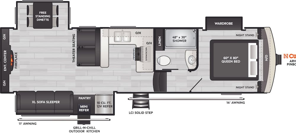 Arcadia 294SLRD Floorplan Drawing
