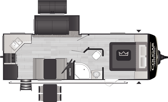 Cougar Half-Ton Luxury Travel Trailers - Model 24SABWE Floorplan - Keystone RV
