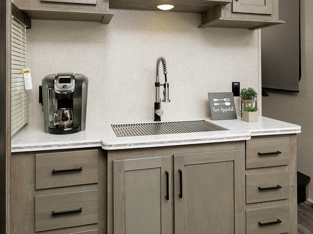kitchen sink with faucet