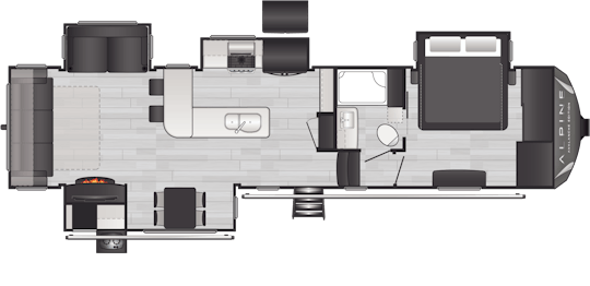Floorplan of RV model 338GK
