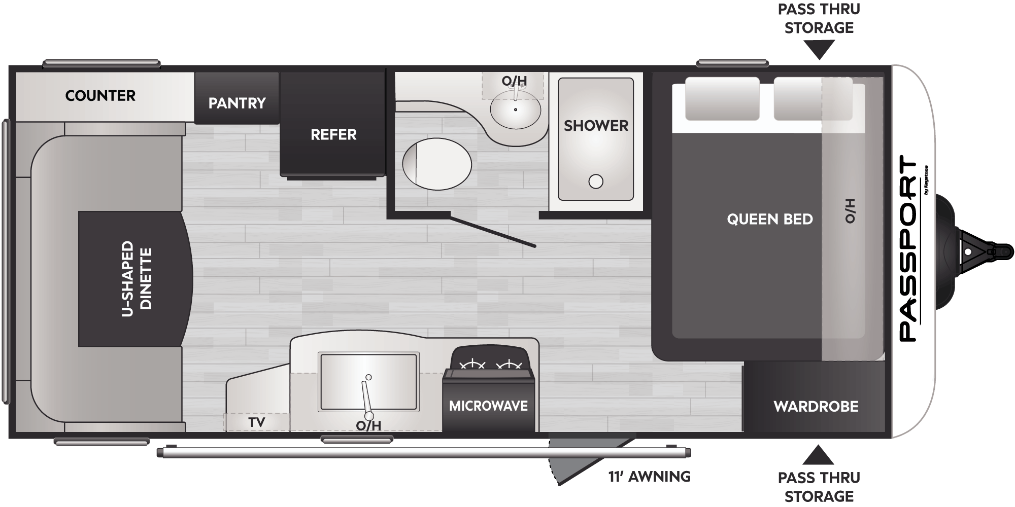 Floorplan of RV model 190RD