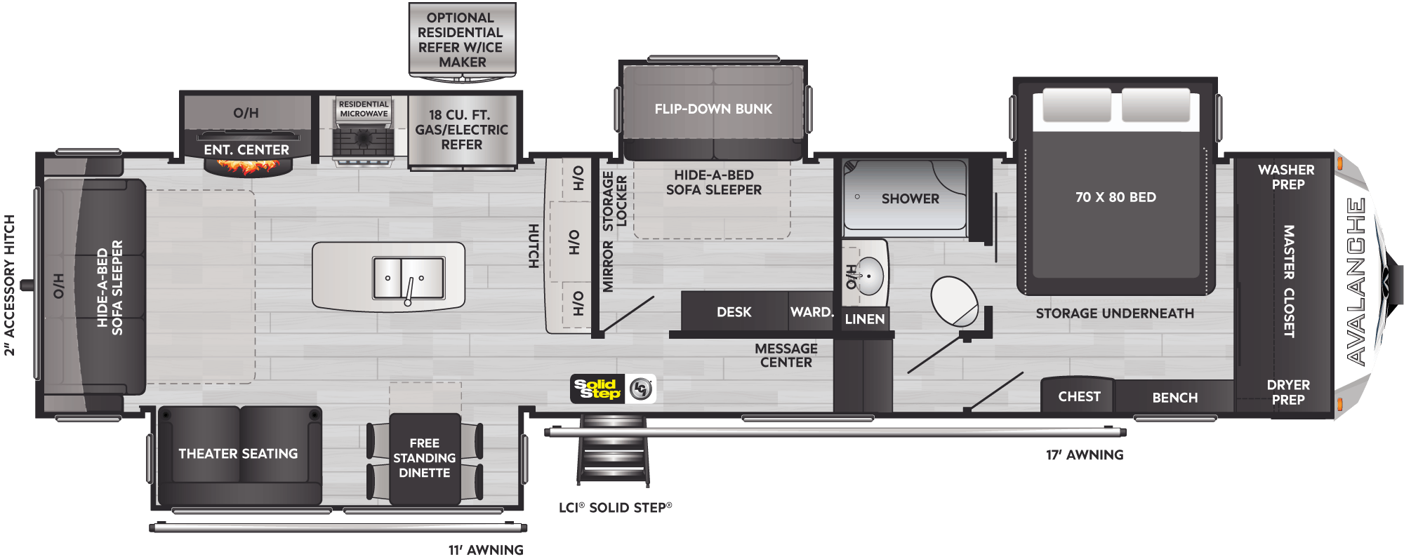 Floorplan of RV model 372MB