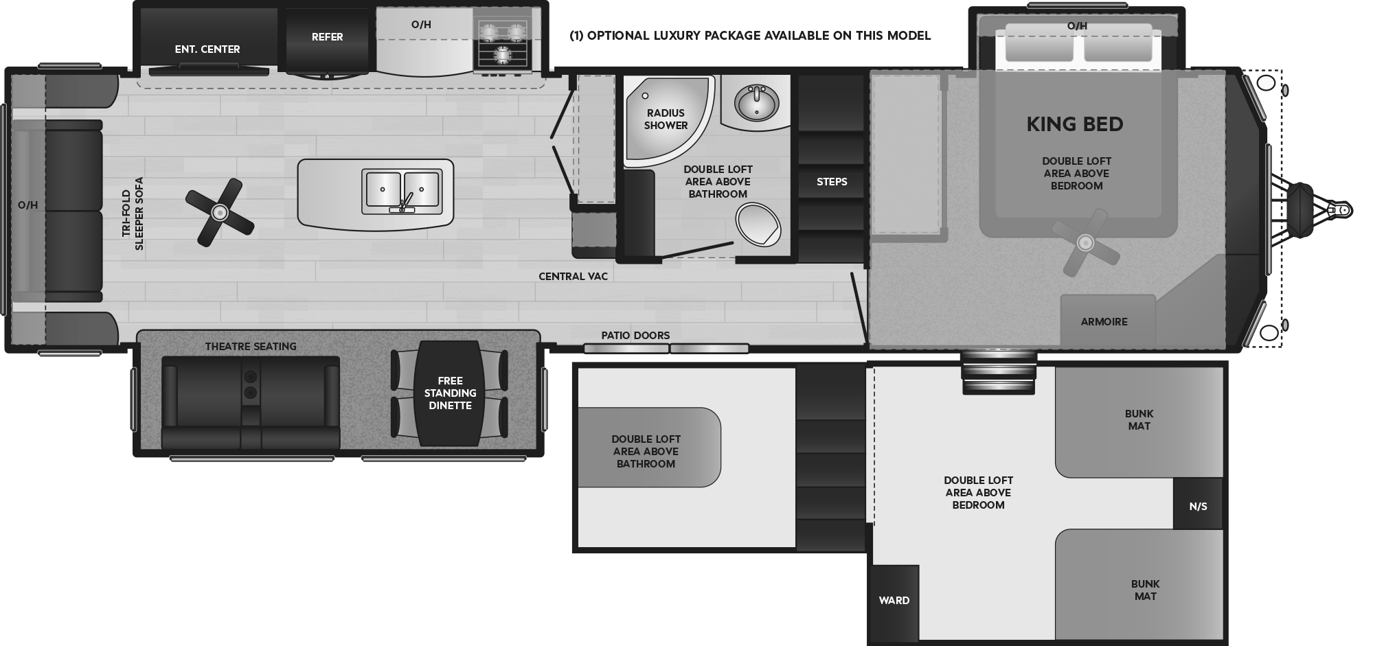 Floorplan of RV model 391FLFT