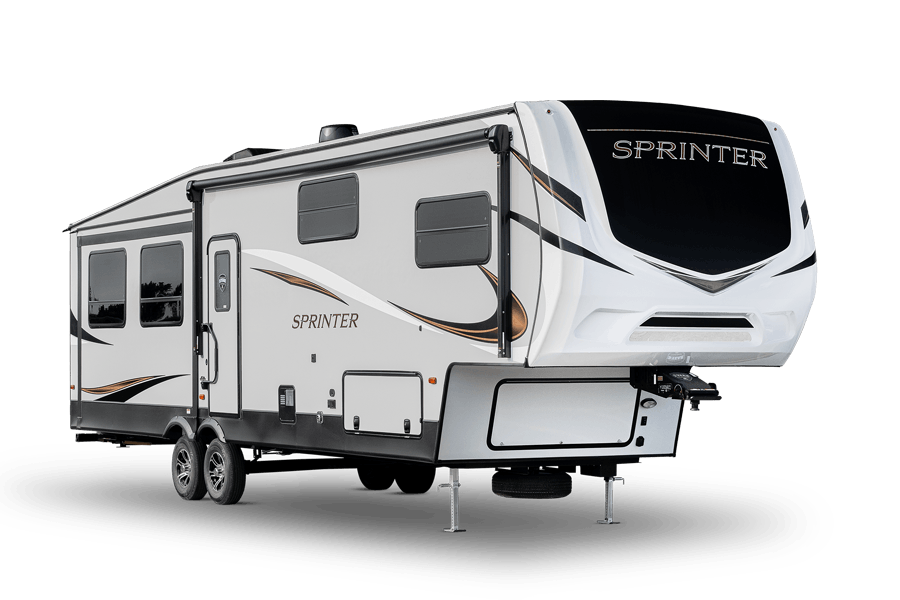 Keystone Sprinter RV in white and black