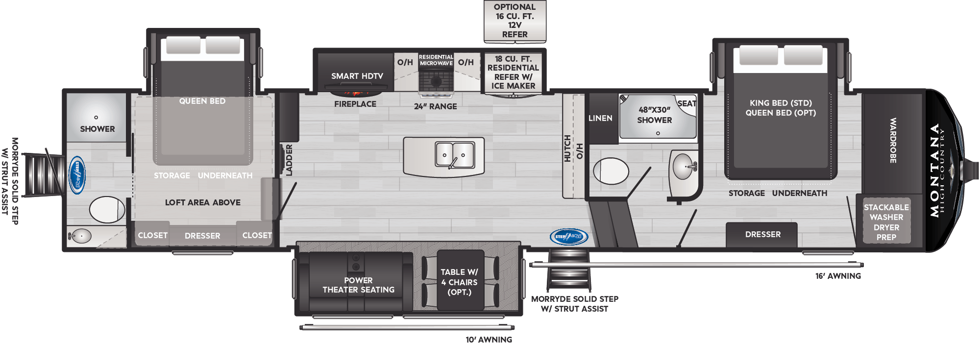 Floorplan of RV model 381TB