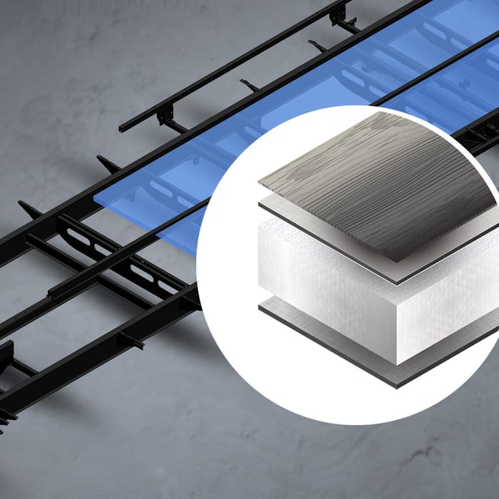 CAD drawing of Arcadia's NGC2 frame with Hyperdeck flooring
