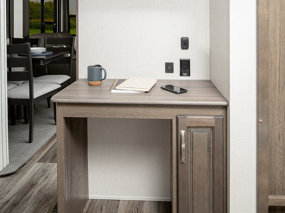 Desk in 2021  Cougar 357UMR mud room. 