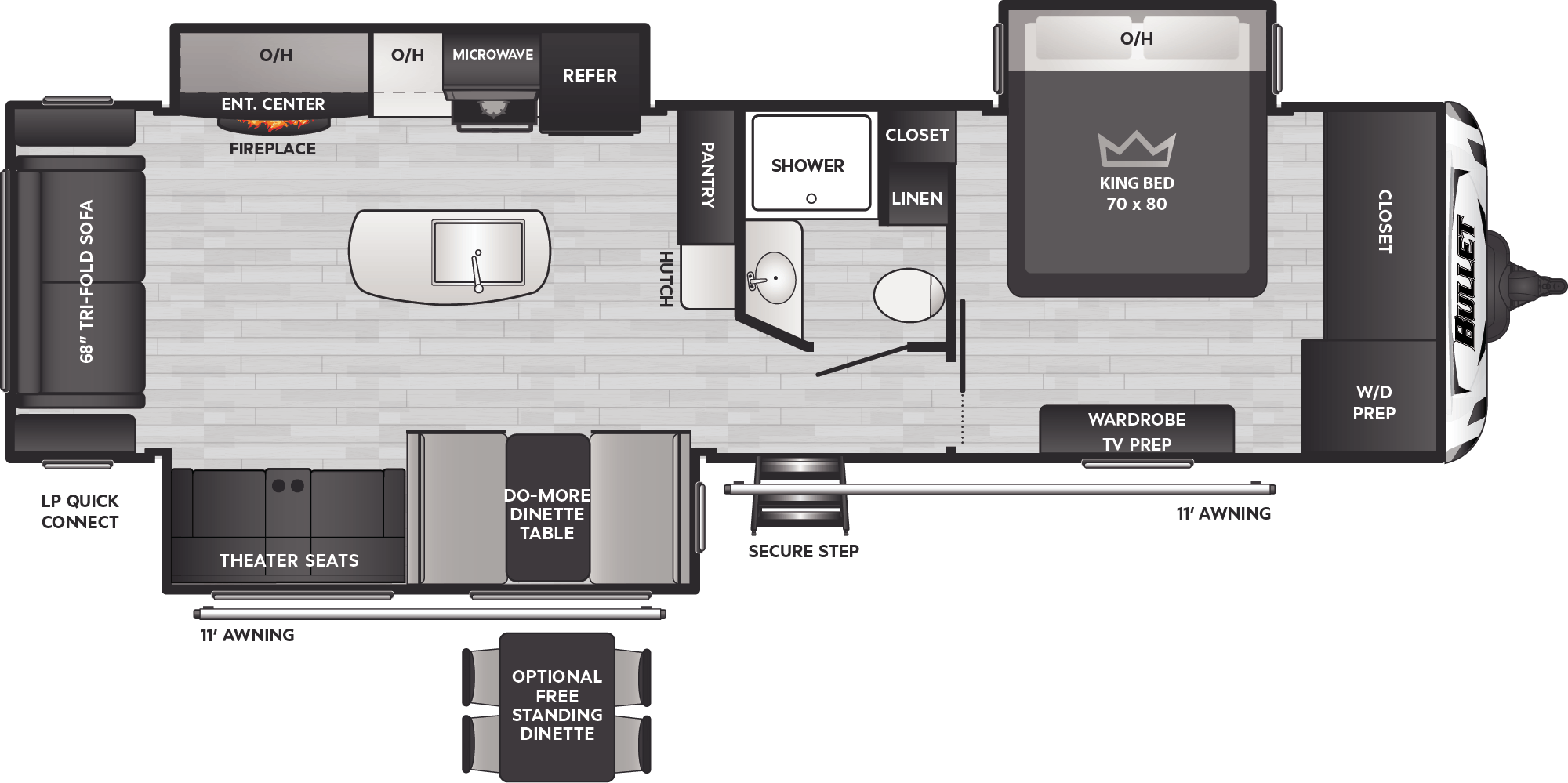 Floorplan of RV model 310RES