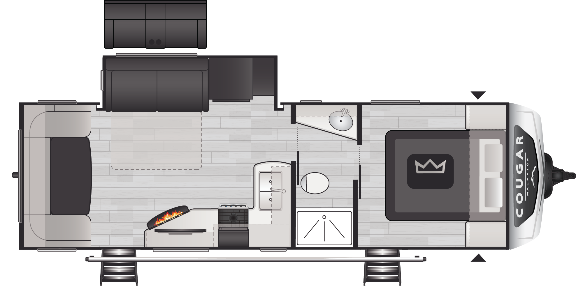 Cougar Half-Ton Luxury Travel Trailers - Model 25RDS Floorplan ...