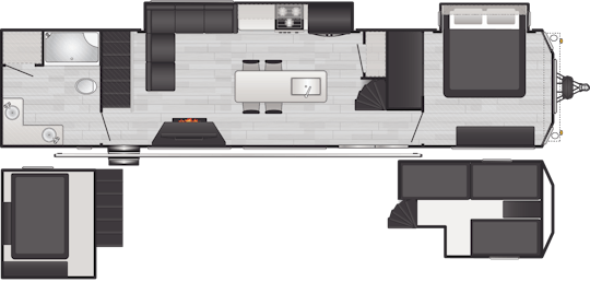 Floorplan of RV model 401CLDL