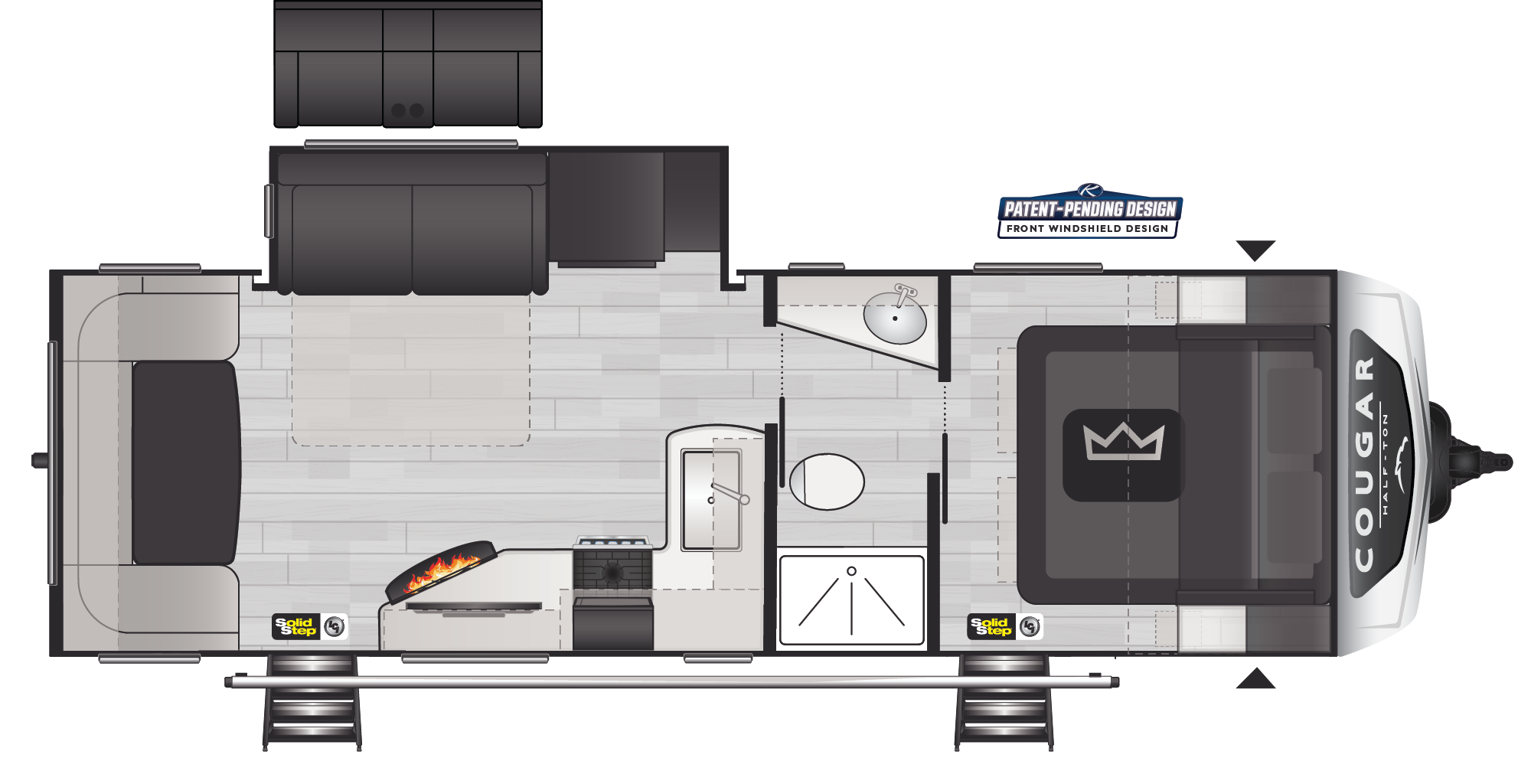 Cougar Half-Ton Luxury Travel Trailers - Model 25RDS Floorplan ...