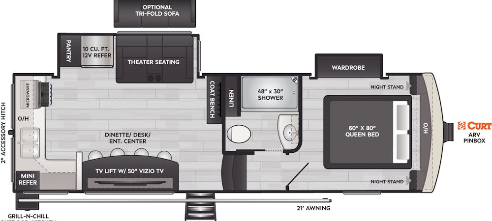 Arcadia 246SLRK Floorplan Drawing 