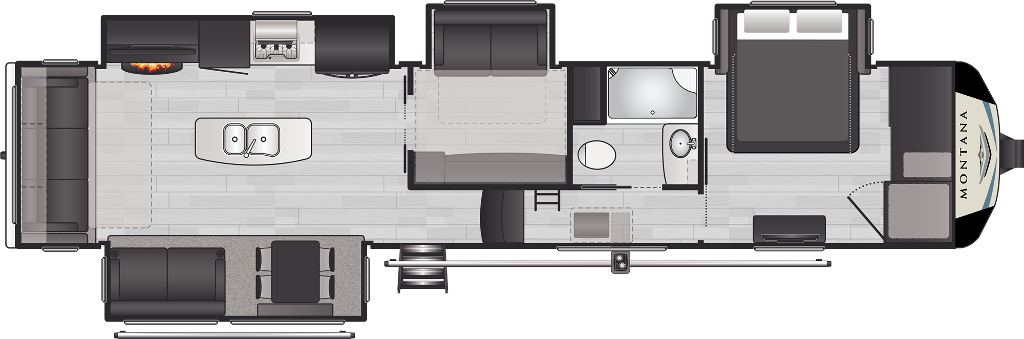 Montana Luxury Fifth Wheels Model 3855br Floorplan Keystone Rv