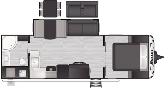Floorplan of RV model 260RBSWE