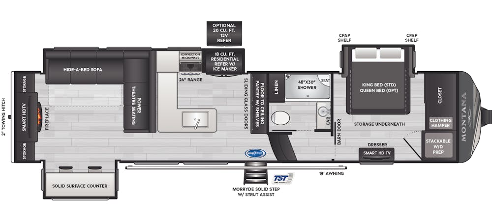 Montana 3531RE Floorplan Drawing 