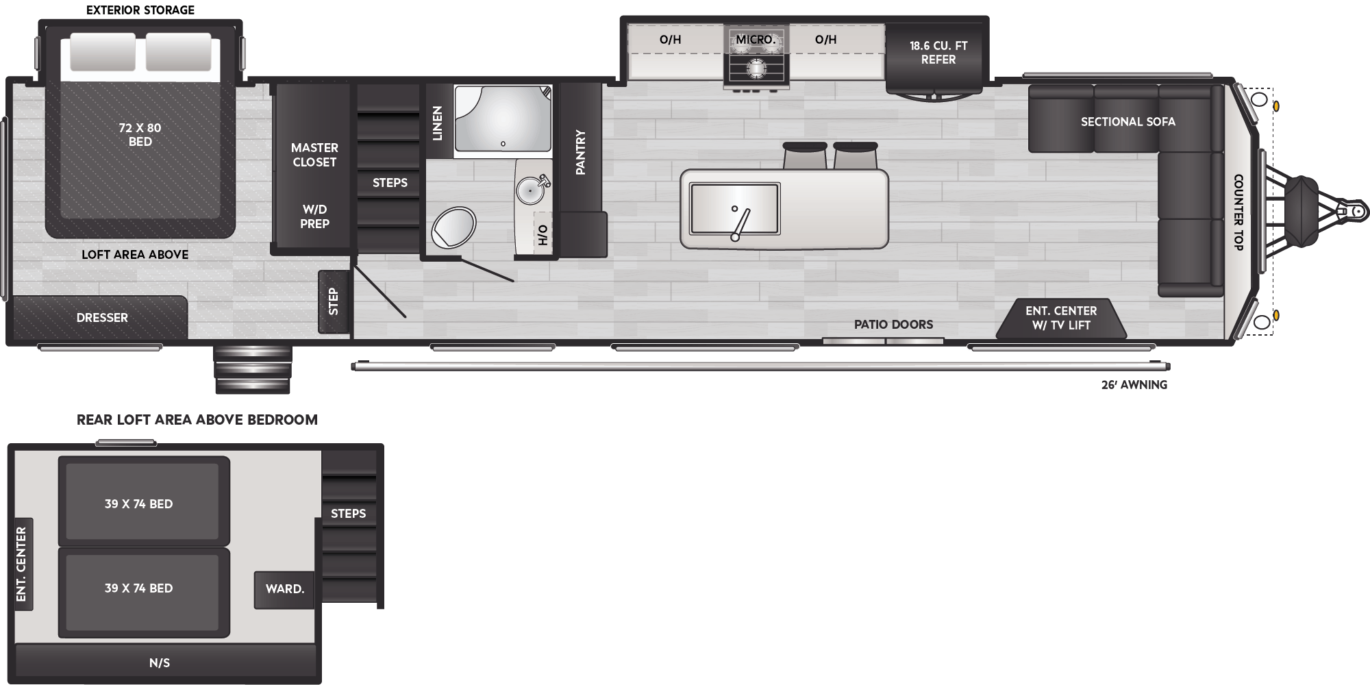 Floorplan of RV model 40FLSL