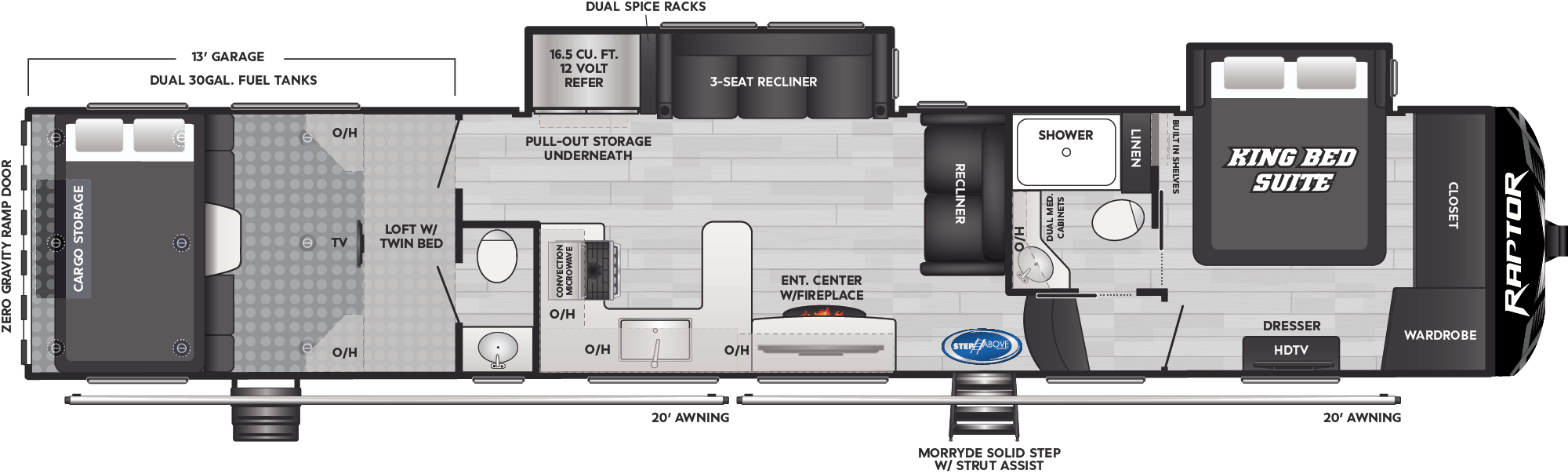 Floorplan of RV model 424