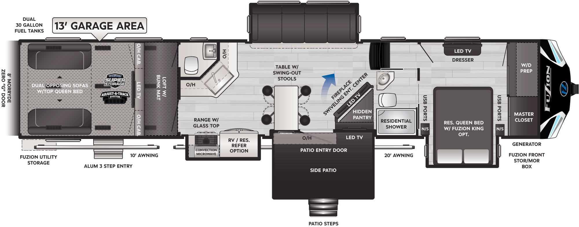 2022 Keystone Fuzion 424 Interior Floorplan