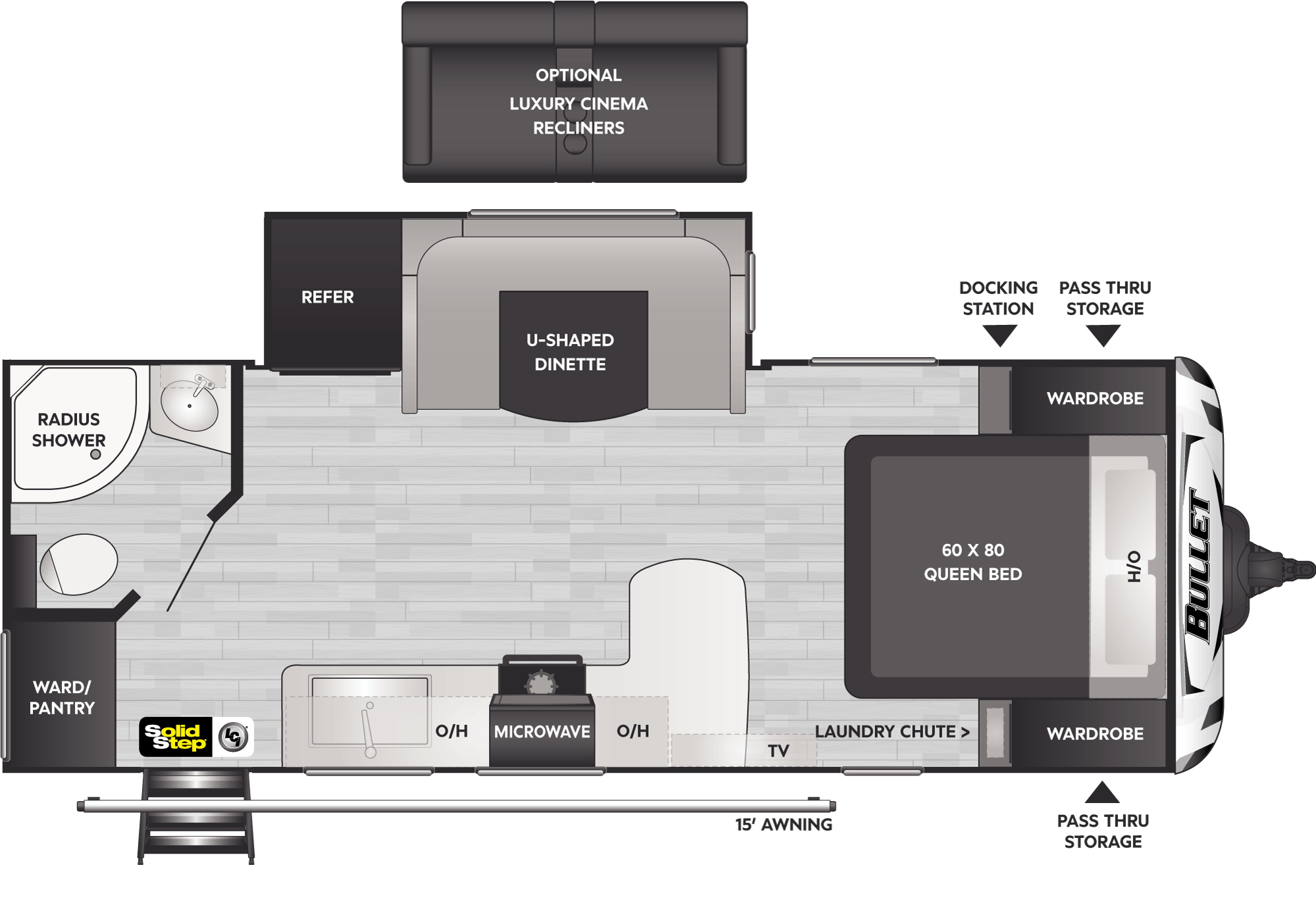 Floorplan of RV model 221RBS