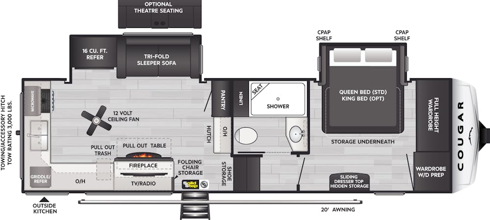 Cougar 260MLE Floorplan Drawing