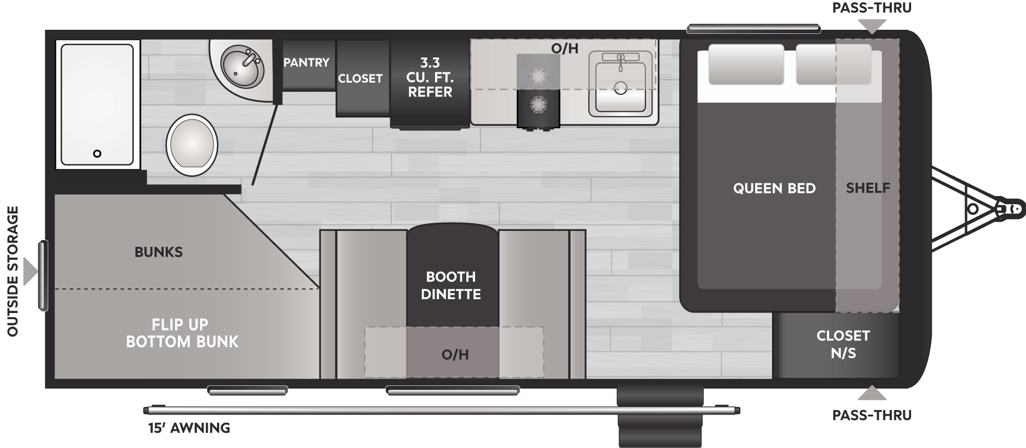 Floorplan of RV model 201BH