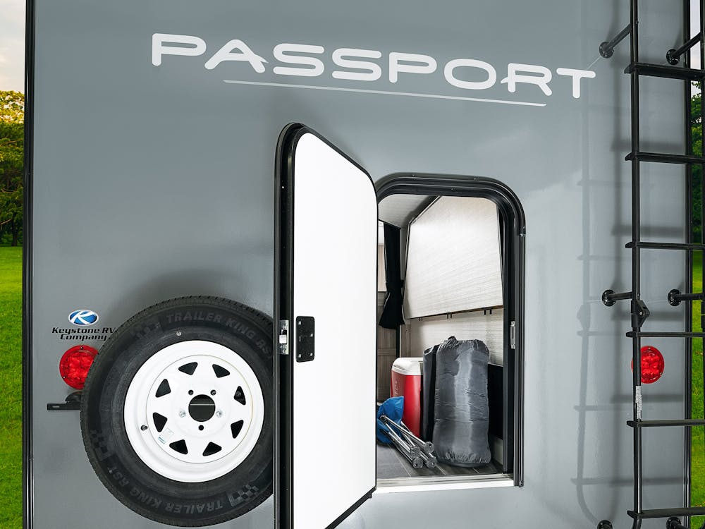 Keystone Passport exterior bike door