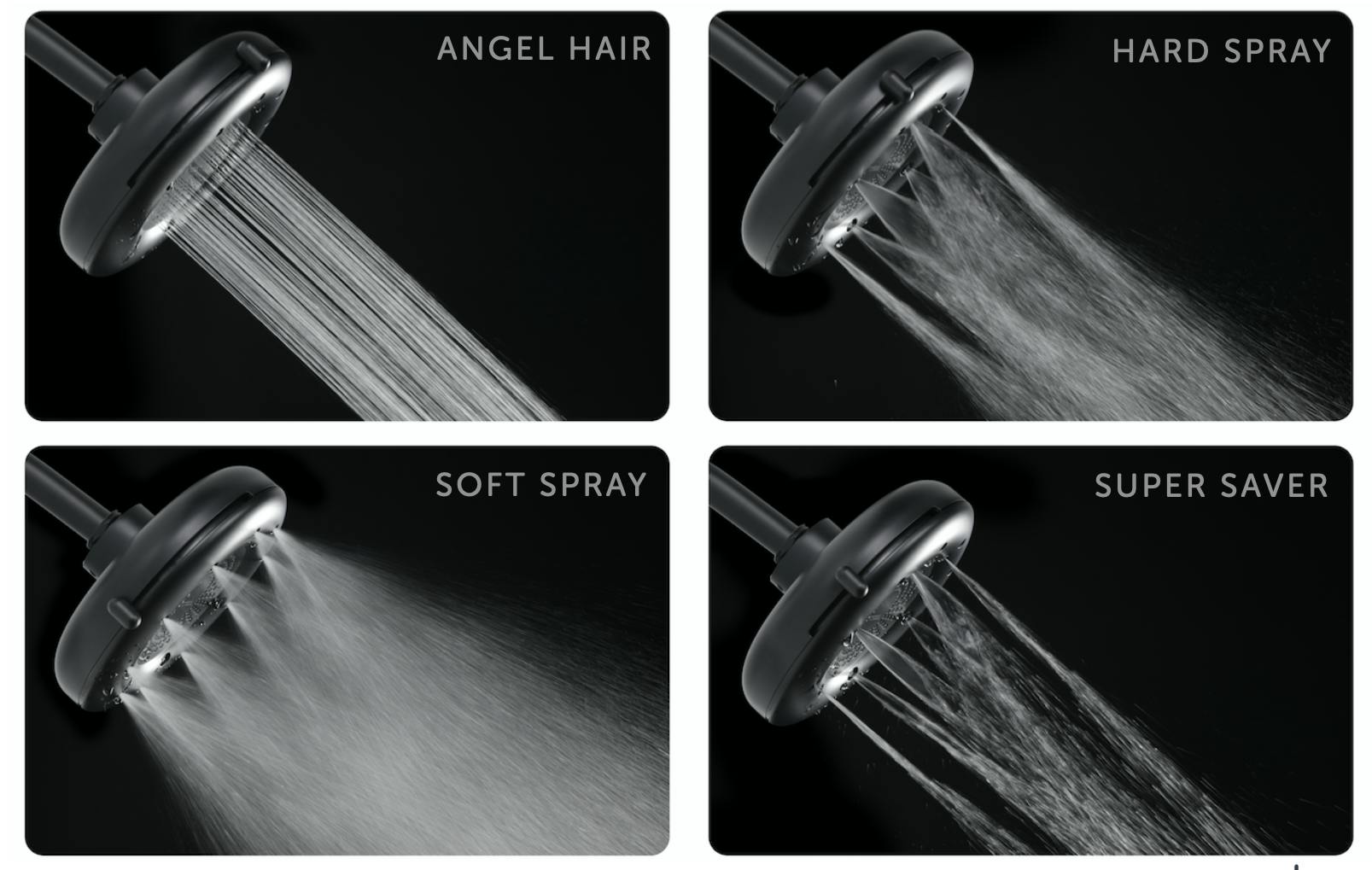 Quattro shower spray modes