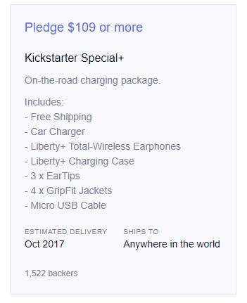Kickstarter reward tier