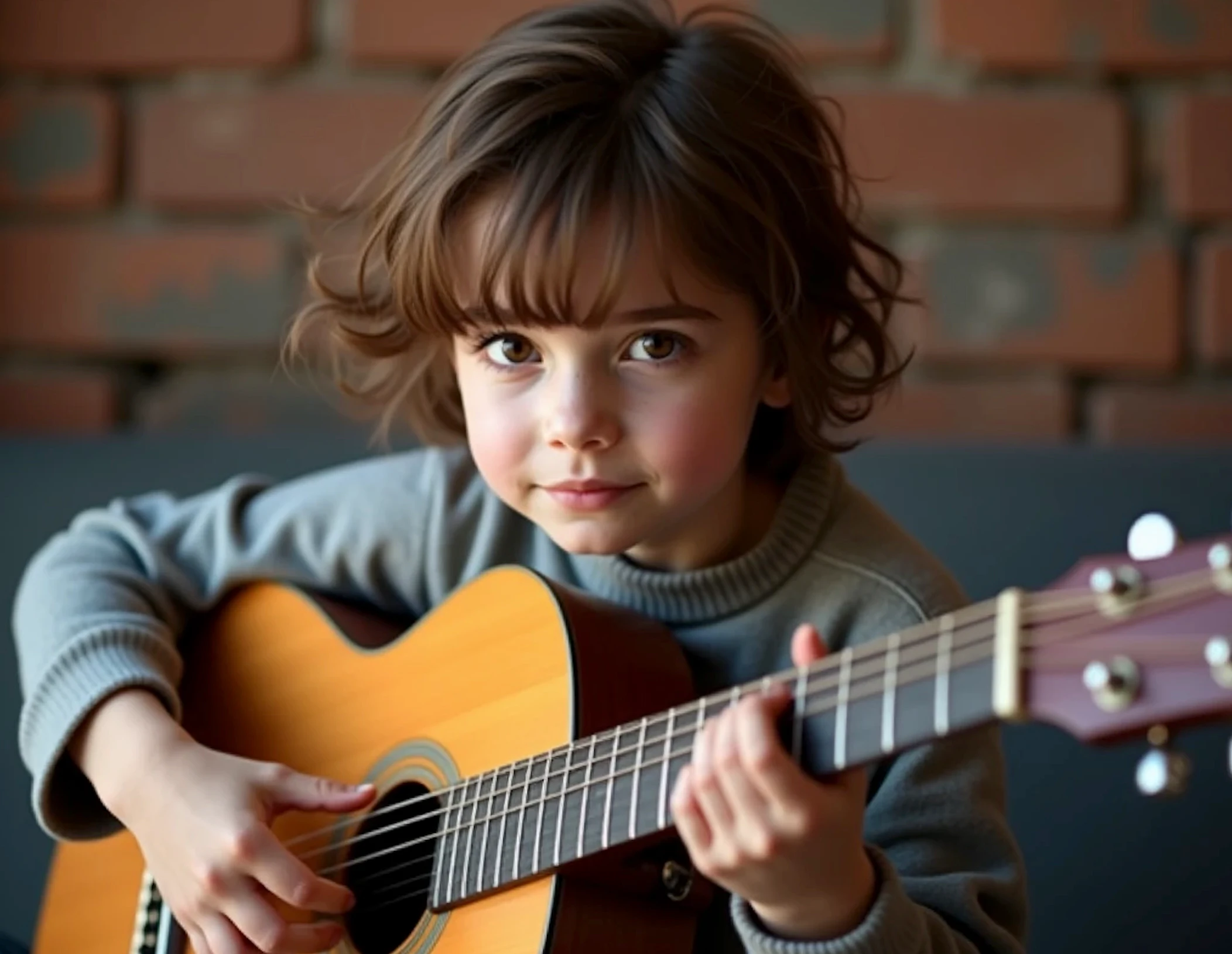 child learning guitar beginner lesson kids