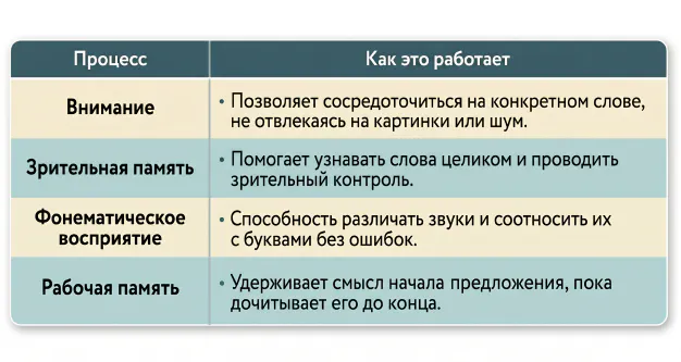 Сходство процессов письма и чтения