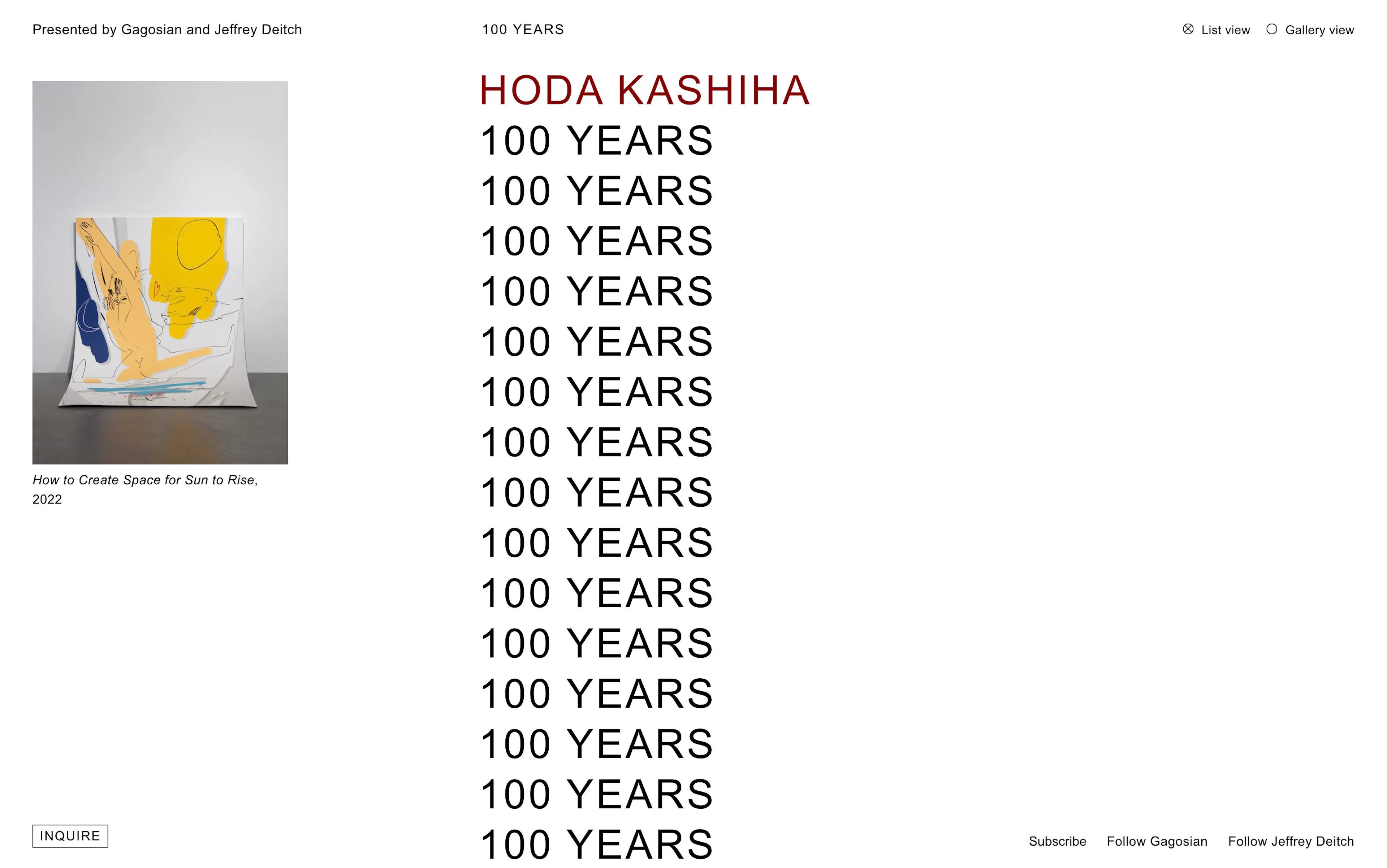 Gagosian & Jeffrey Deitch – 100 Years
